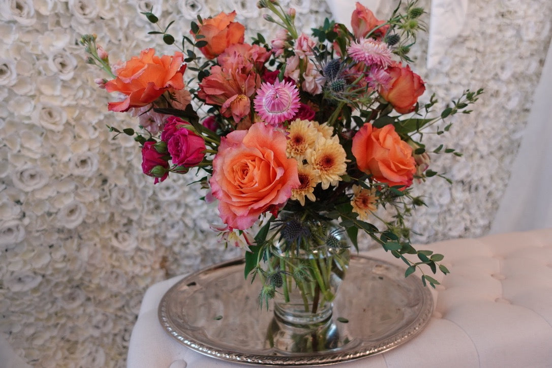Sunshine & Grace - Mother’s Day Peach & Coral Garden Rose Bouquet