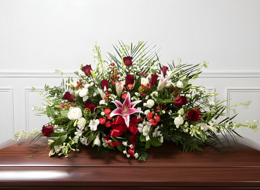 Graceful Remembrance – Romantic Garden Casket Spray