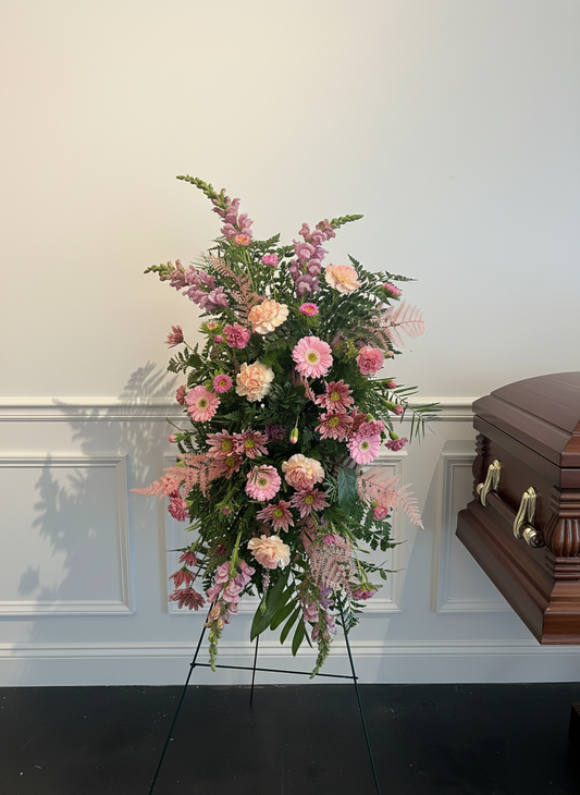 Blush Garden Tribute – Romantic Standing Spray