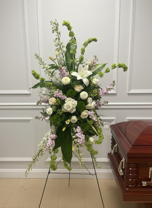 Peaceful Garden Spray – Standing Sympathy Arrangement