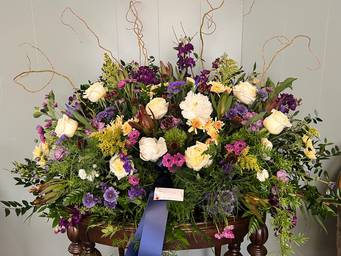 Wild Meadow Remembrance Casket Spray