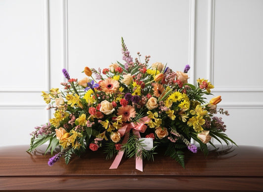 Golden Meadow Tribute – Garden Style Casket Spray